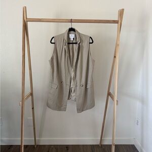 Beige Sleeveless Vest
